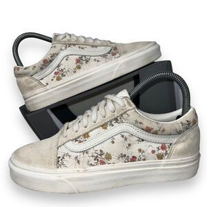 Vans Old Skool Vintage Floral Skate Shoes Cream / Multicolor Women's 6